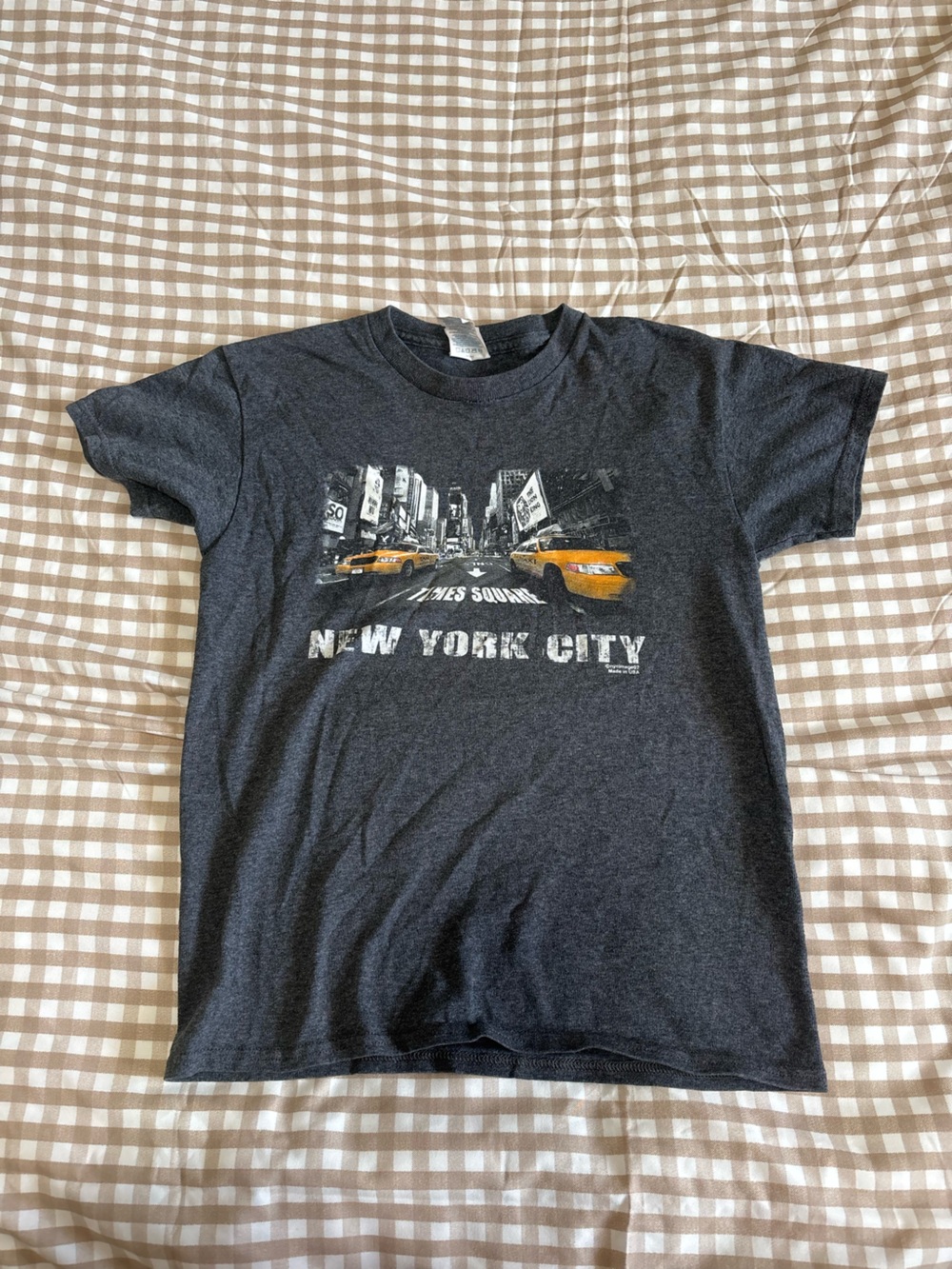 Delta Men's New York City Graphic T-Shirt - Charcoal with Yellow Accents